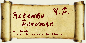 Milenko Perunac vizit kartica